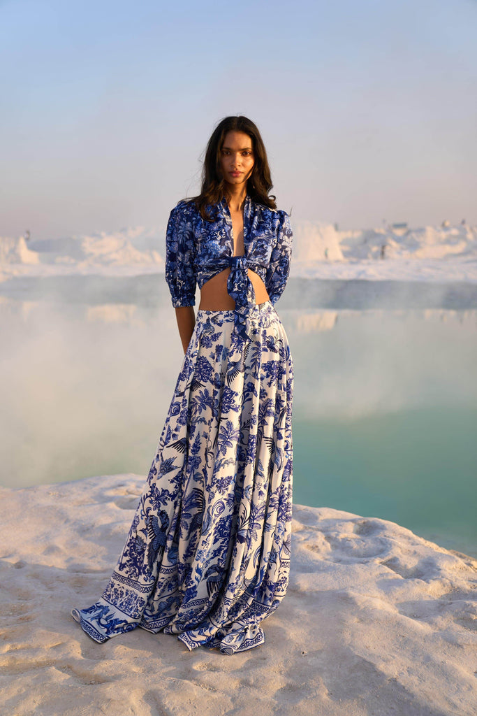 PORCELAIN PRINT SKIRT SET - dash and dot dash and dot