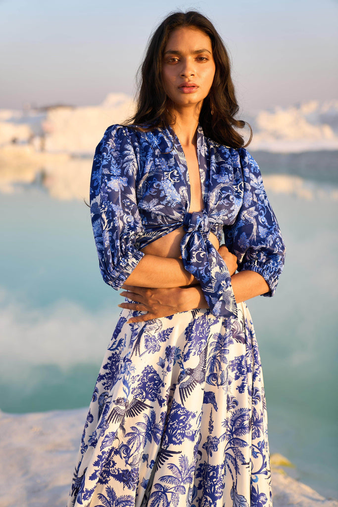 PORCELAIN PRINT SKIRT SET - dash and dot dash and dot