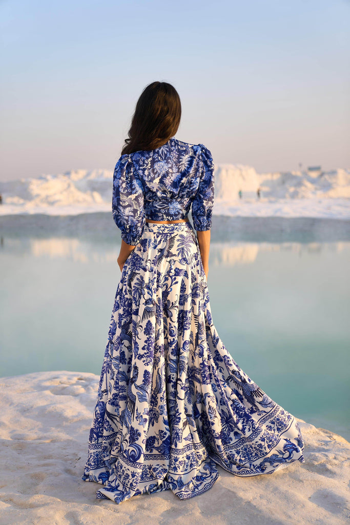 PORCELAIN PRINT SKIRT SET - dash and dot dash and dot