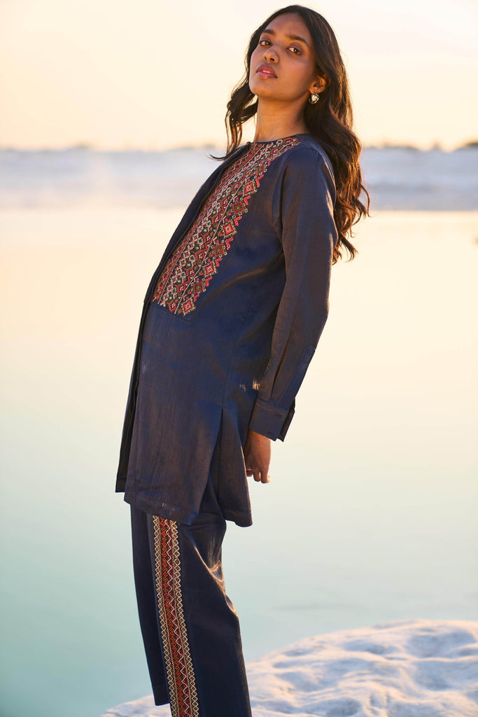 GEOMETRIC EMBROIDERED PANT SET - dash and dot dash and dot