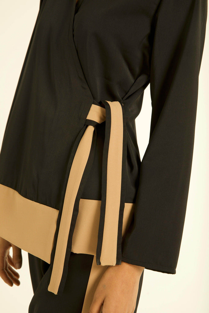 SIDE TIE COLOUR BLOCK CO-ORD SET - dash and dot dash and dot