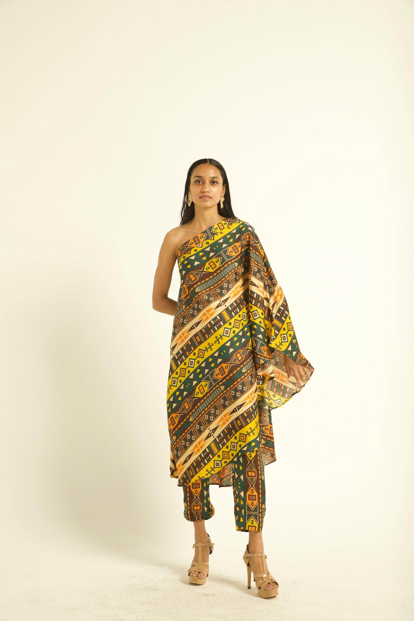 ONE SHOULDER PRINTED SET - dash and dot