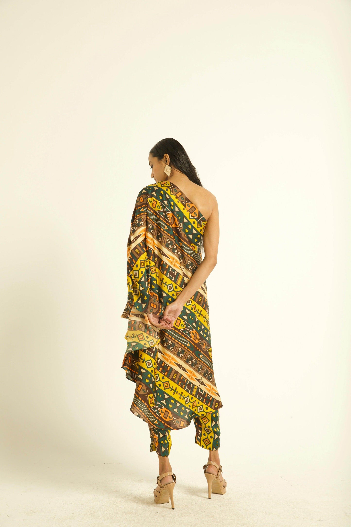 ONE SHOULDER PRINTED SET - dash and dot