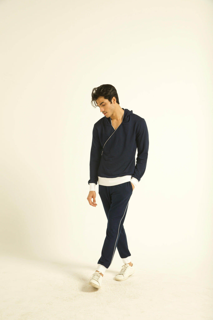 NAVY WRAP HOODIE SET - dash and dot dash and dot