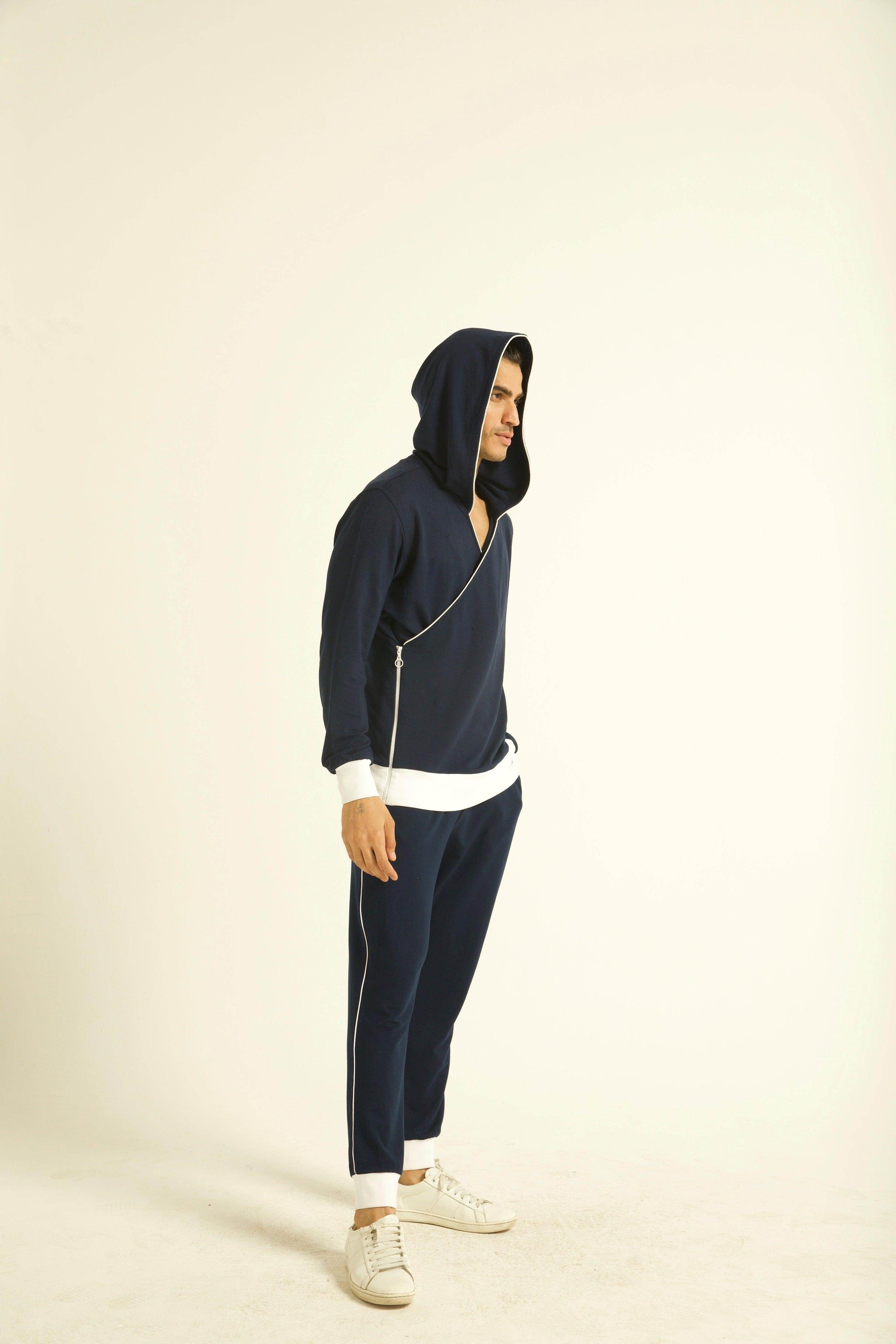 NAVY WRAP HOODIE SET - dash and dot