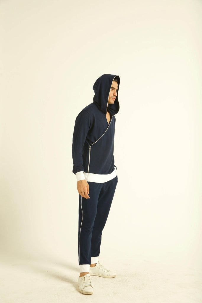 NAVY WRAP HOODIE SET - dash and dot dash and dot