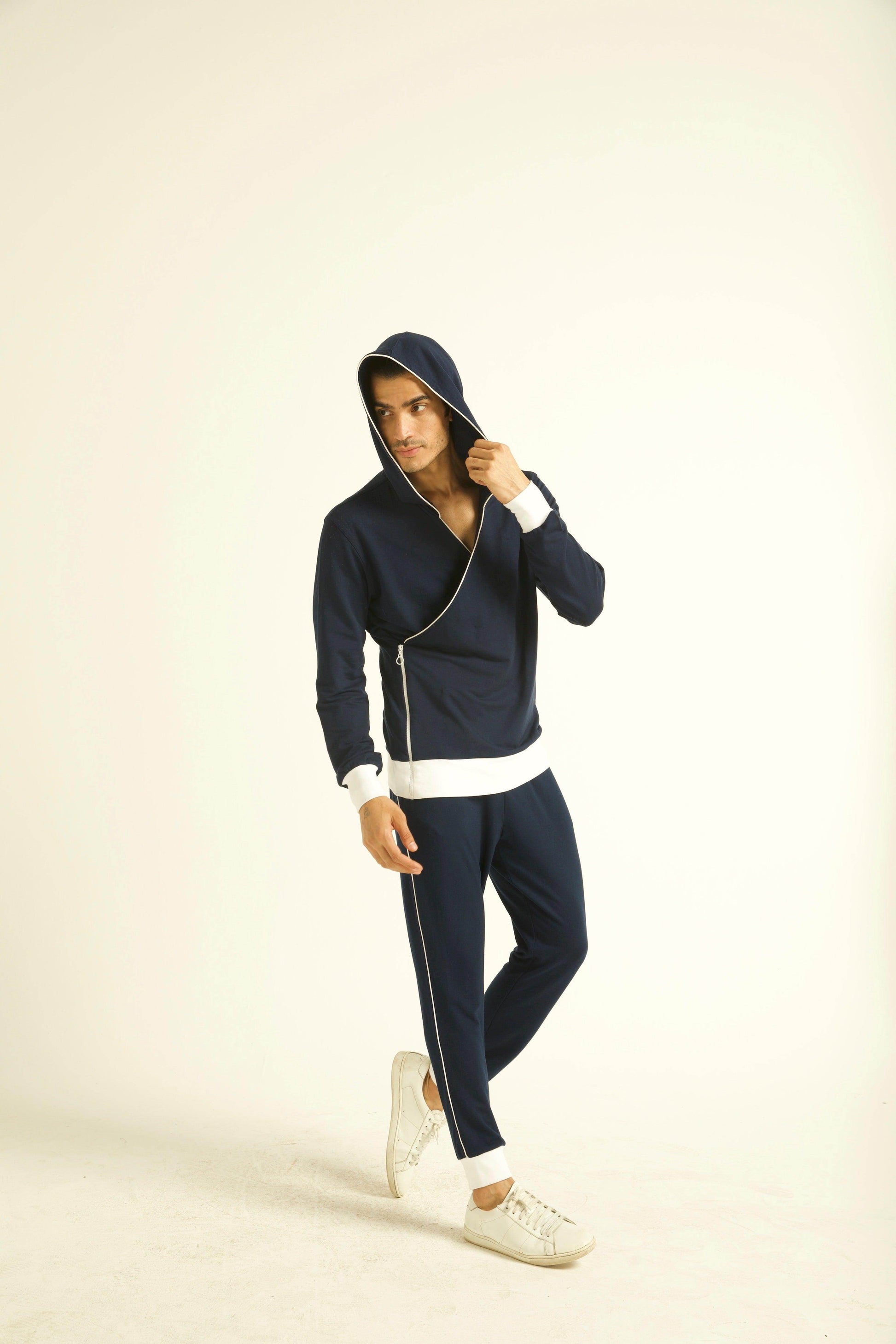 NAVY WRAP HOODIE SET - dash and dot