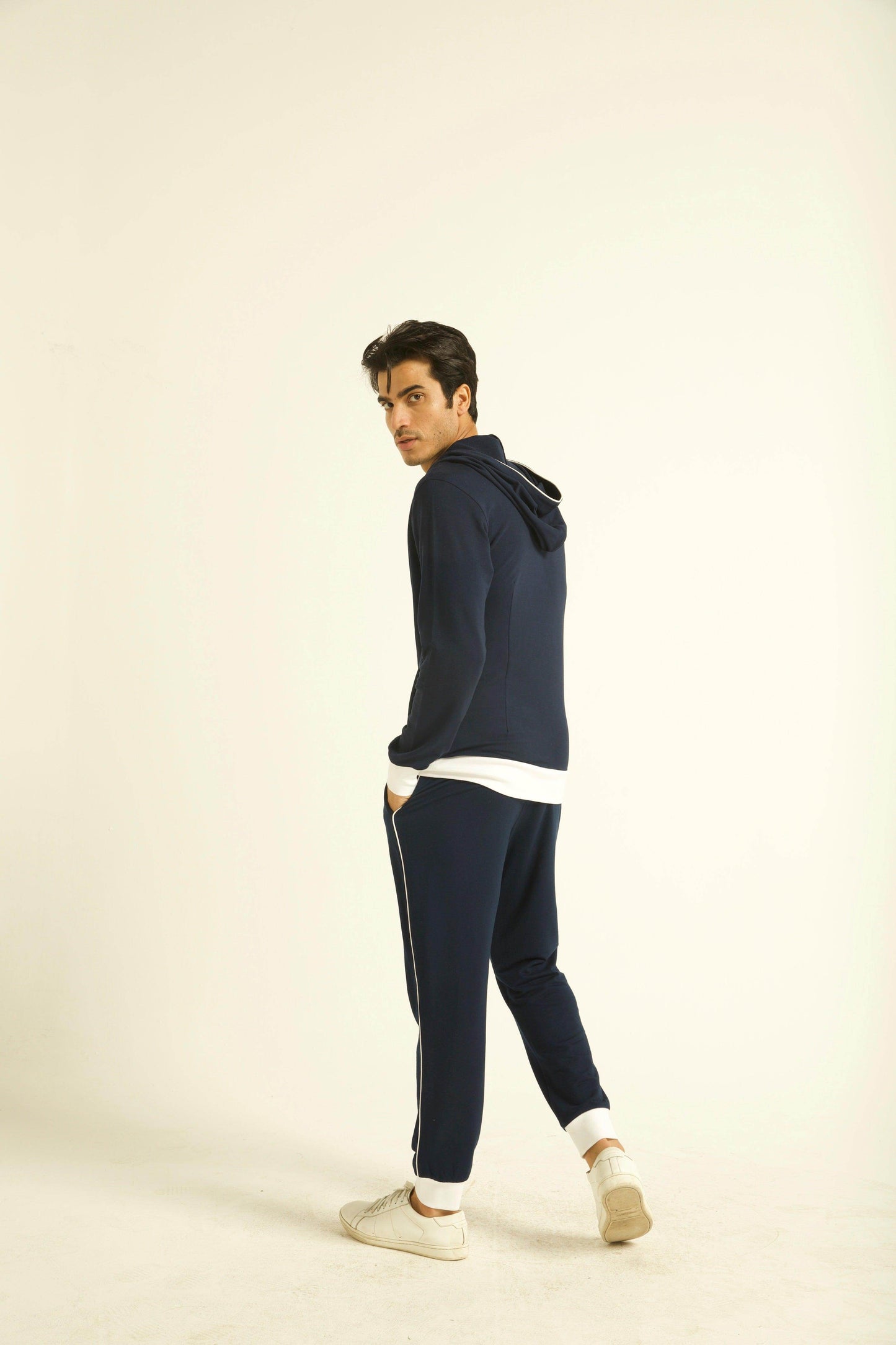 NAVY WRAP HOODIE SET - dash and dot