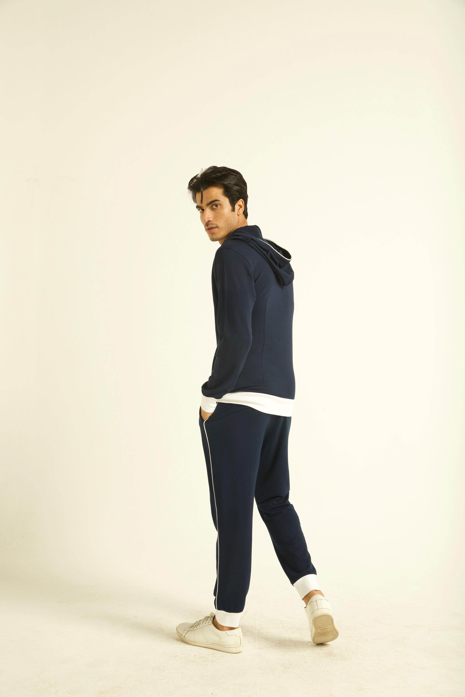 NAVY WRAP HOODIE SET - dash and dot