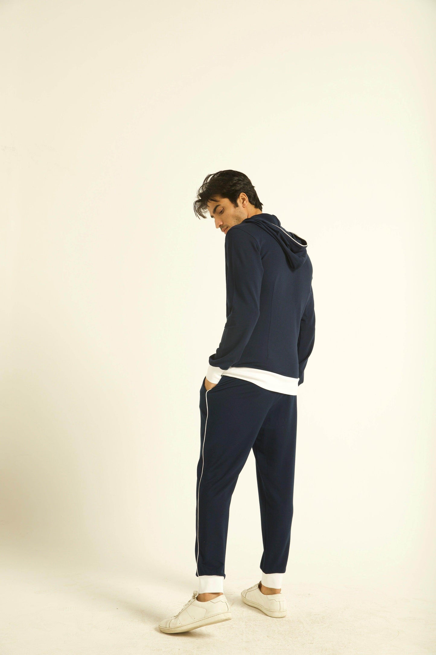 NAVY WRAP HOODIE SET - dash and dot