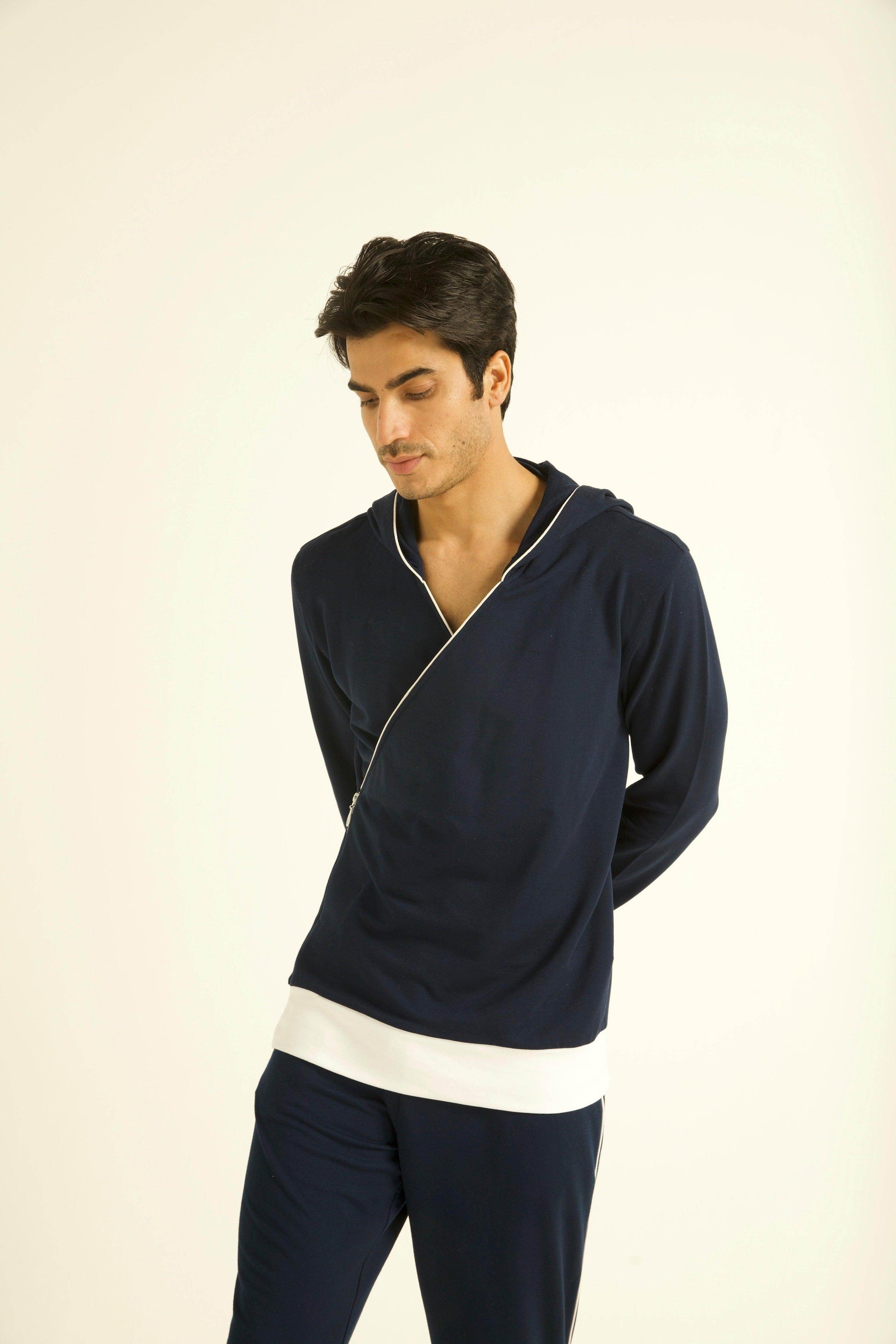 NAVY WRAP HOODIE SET - dash and dot