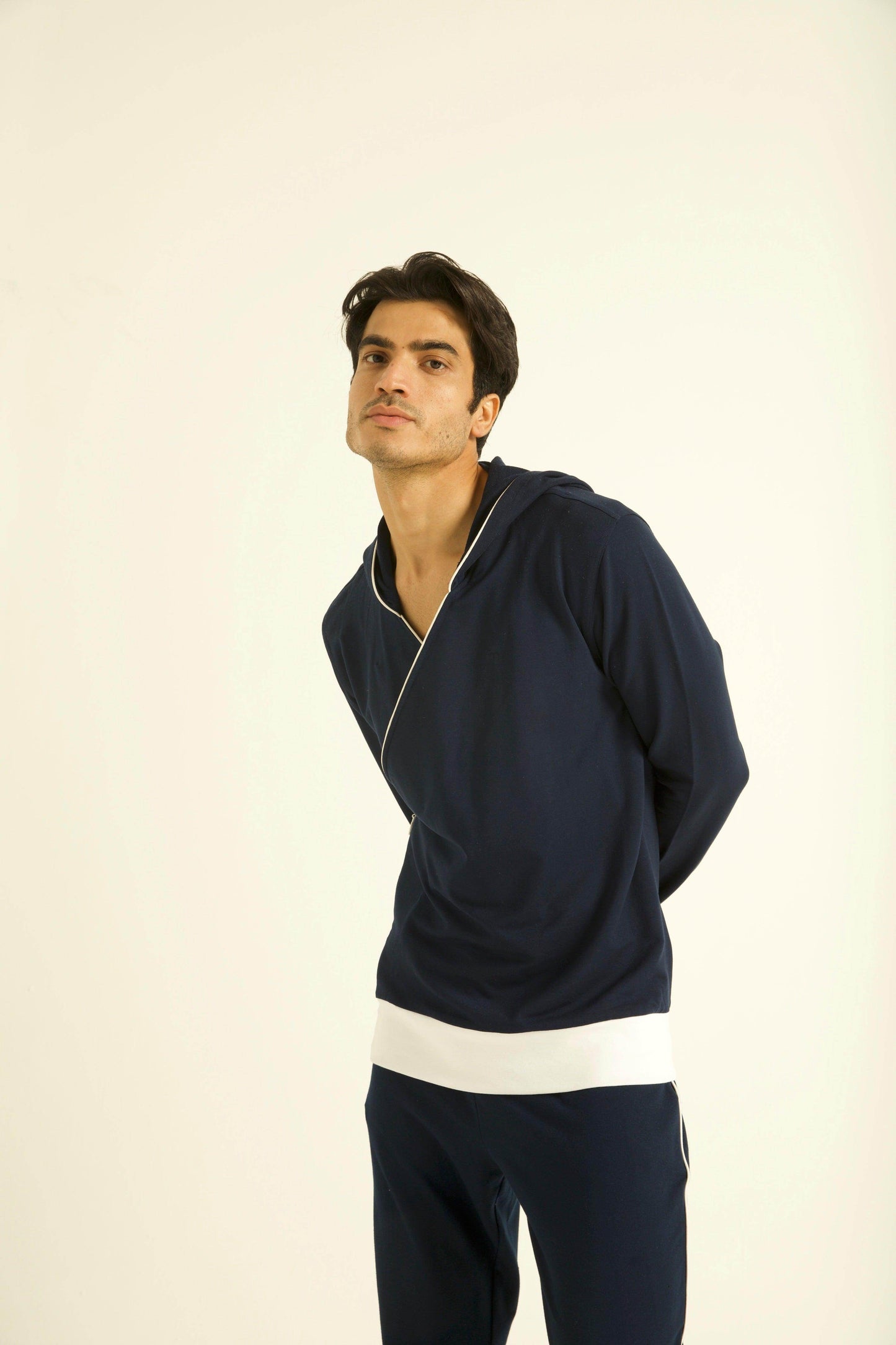 NAVY WRAP HOODIE SET - dash and dot