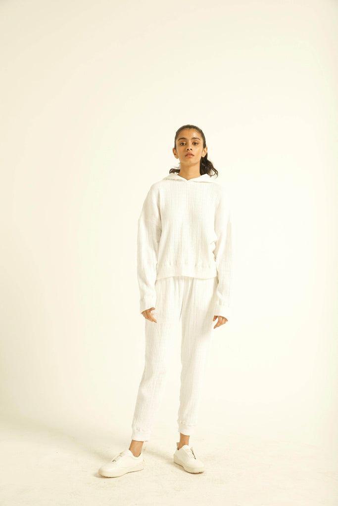 CRINKLE COTTON HOODIE CO-ORD - dash and dot dash and dot