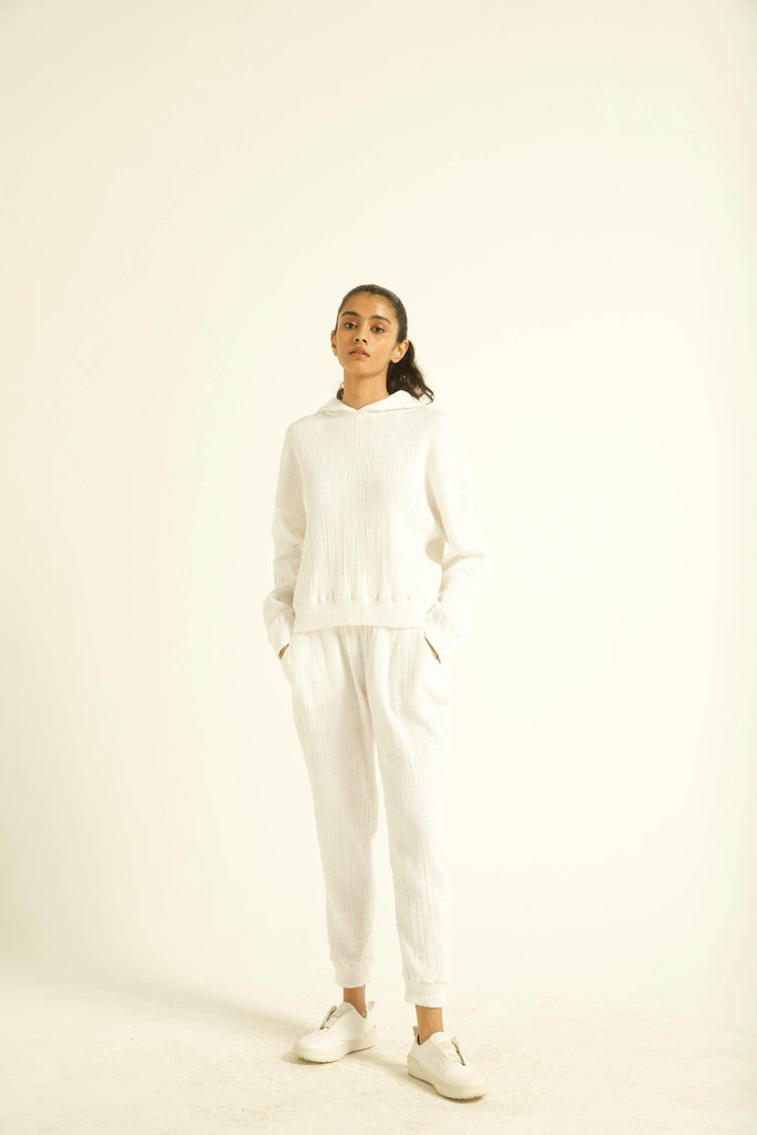 CRINKLE COTTON HOODIE CO-ORD - dash and dot dash and dot