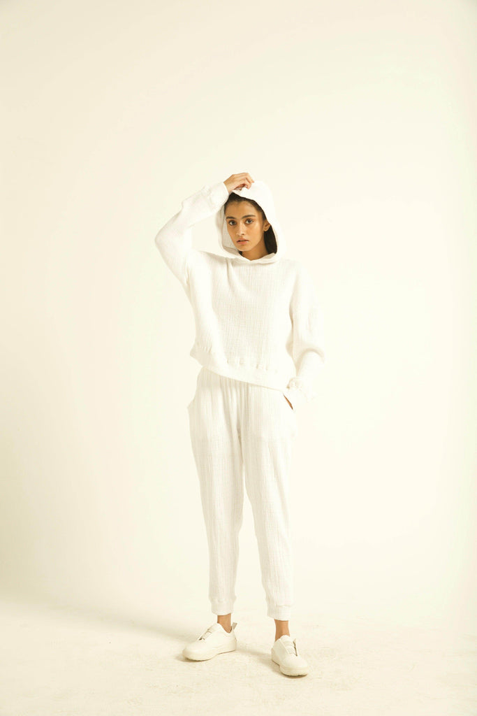 CRINKLE COTTON HOODIE CO-ORD - dash and dot dash and dot