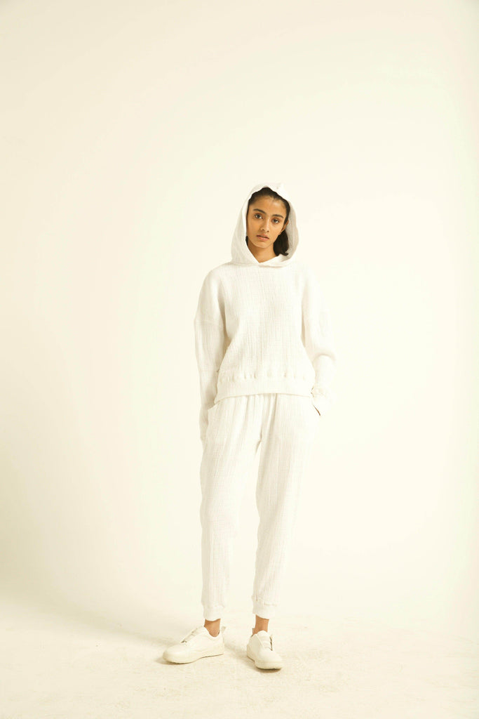 CRINKLE COTTON HOODIE - dash and dot dash and dot