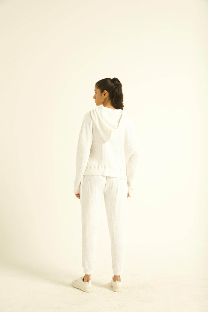 CRINKLE COTTON HOODIE CO-ORD - dash and dot dash and dot