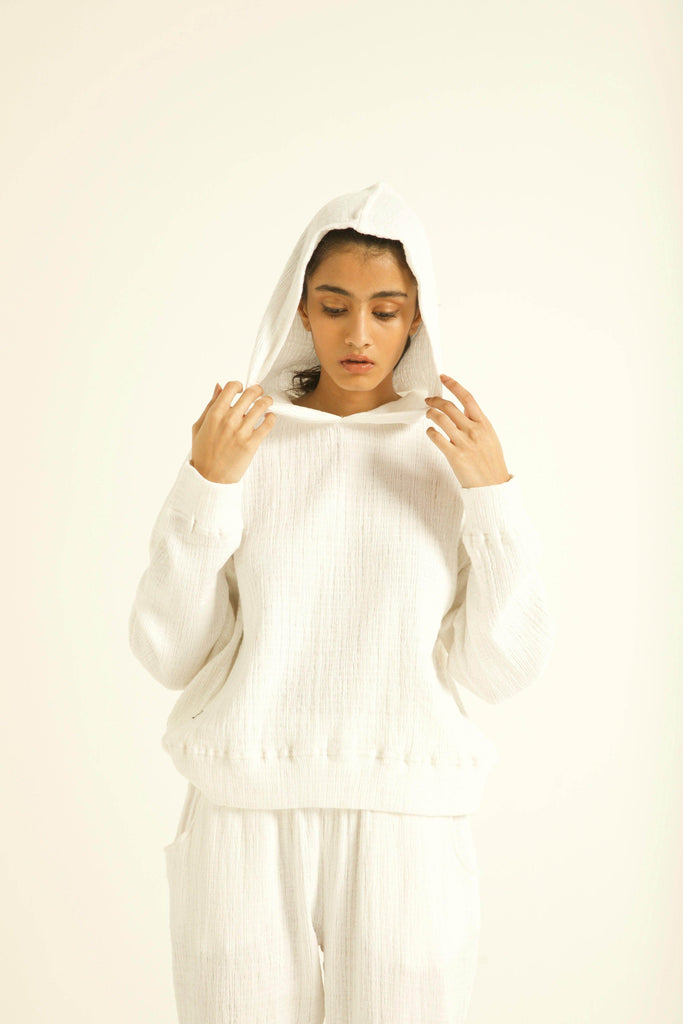 CRINKLE COTTON HOODIE CO-ORD - dash and dot dash and dot