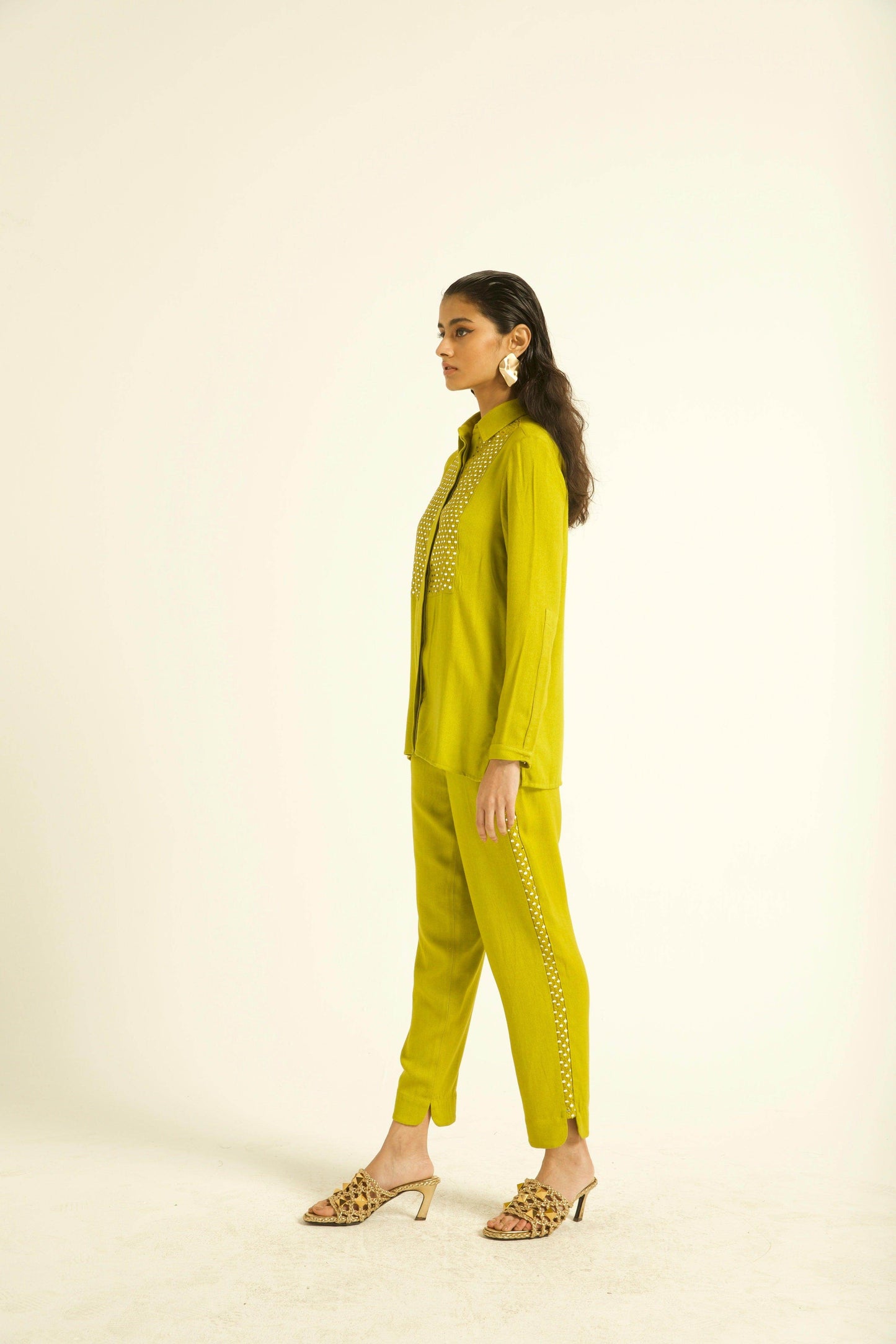 MIRROR EMBROIDERED PANT SET - dash and dot