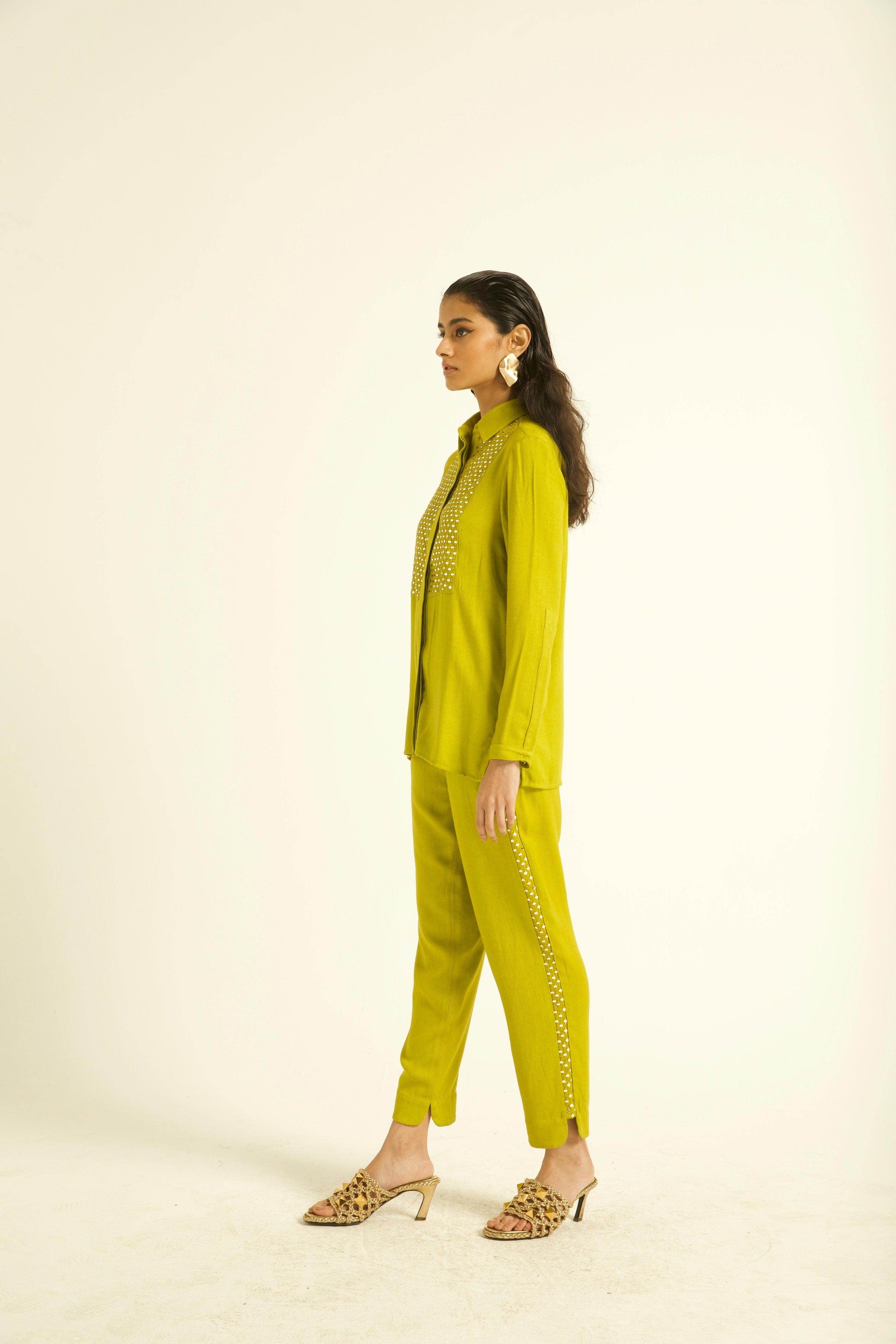 MIRROR EMBROIDERED PANT SET - dash and dot