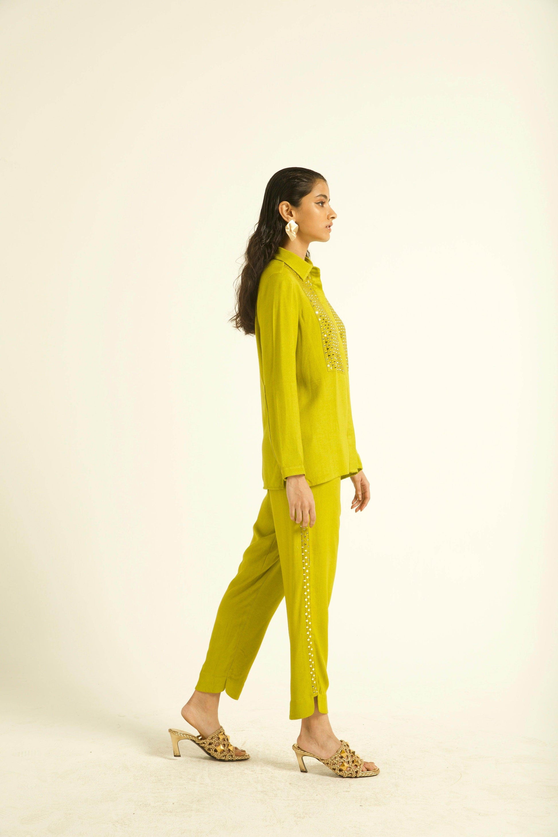 MIRROR EMBROIDERED PANT SET - dash and dot