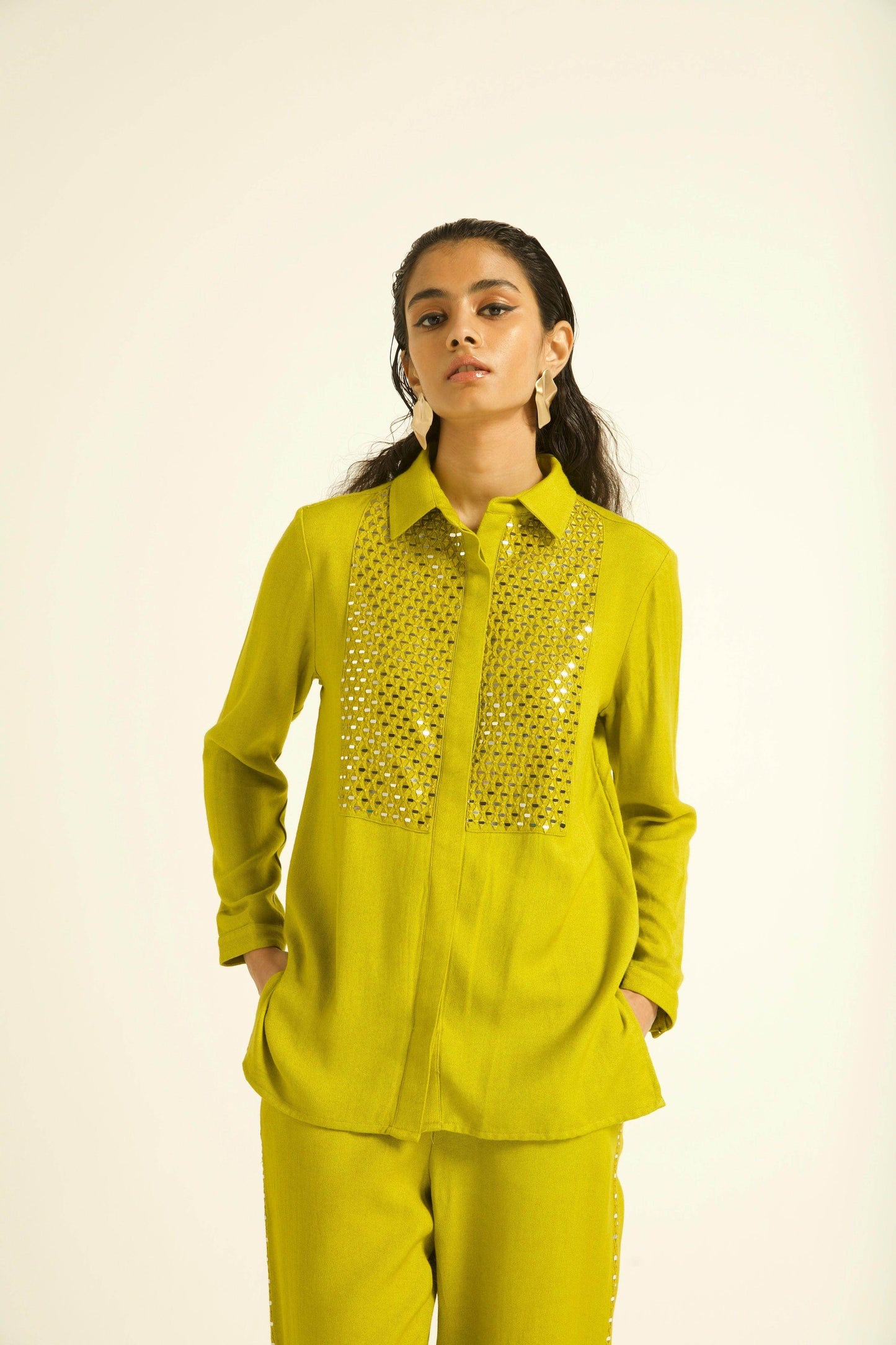 MIRROR EMBROIDERED PANT SET - dash and dot