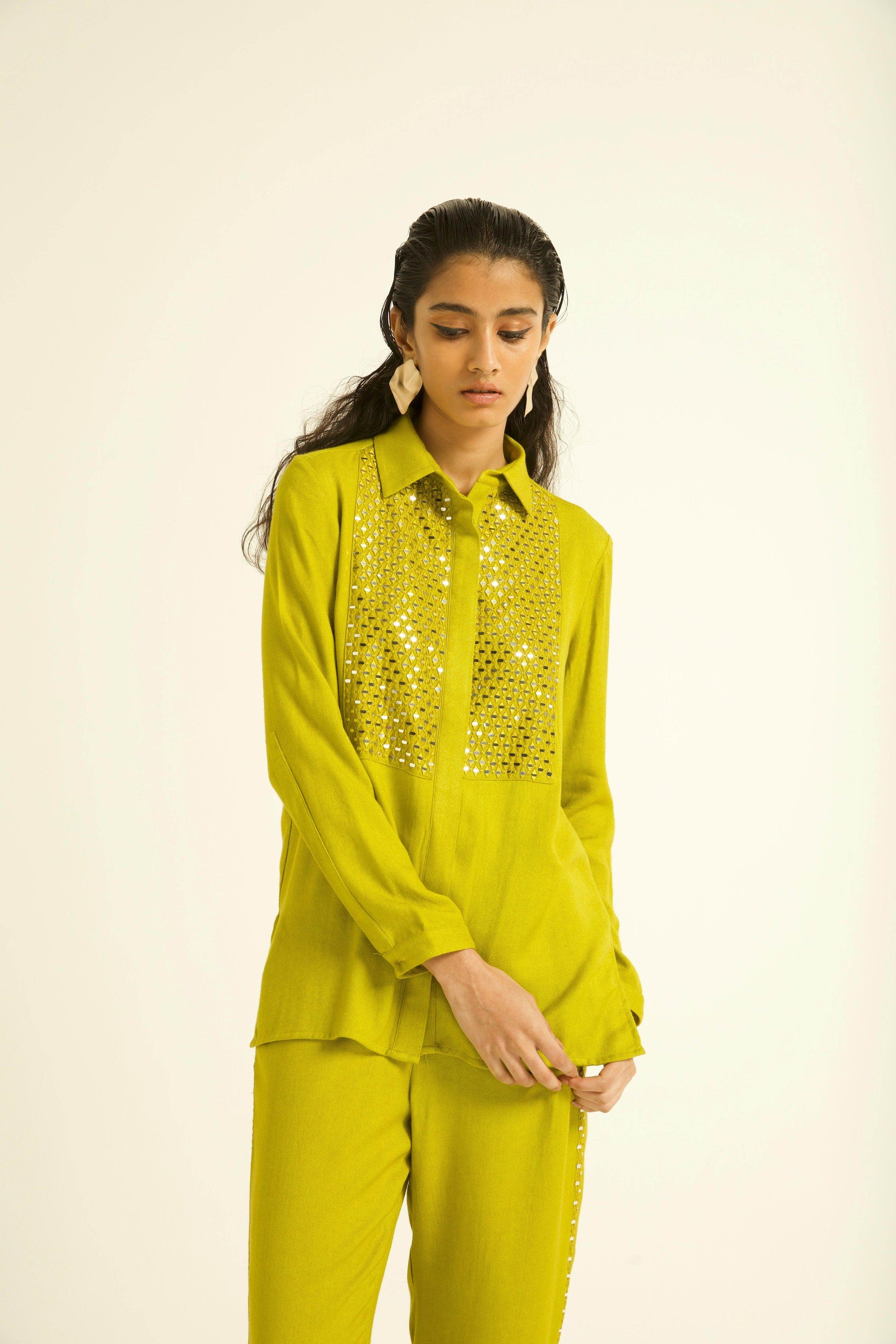 MIRROR EMBROIDERED PANT SET - dash and dot