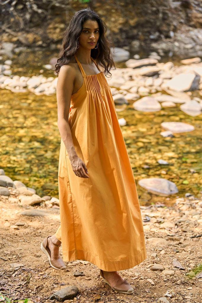 YELLOW POPLIN MIDI - dash and dot dash and dot