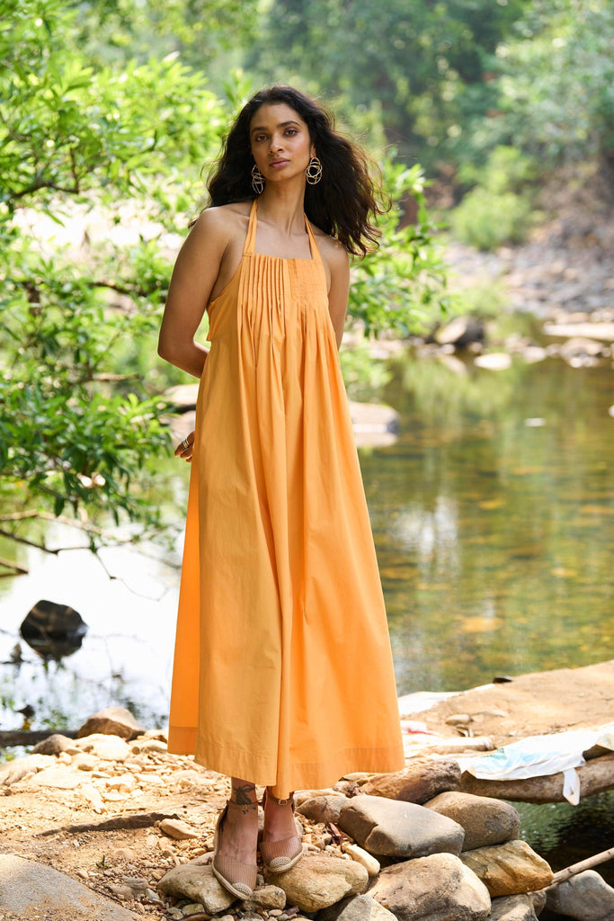 YELLOW POPLIN MIDI - dash and dot dash and dot