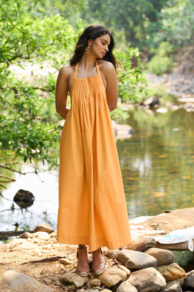 YELLOW POPLIN MIDI - dash and dot dash and dot