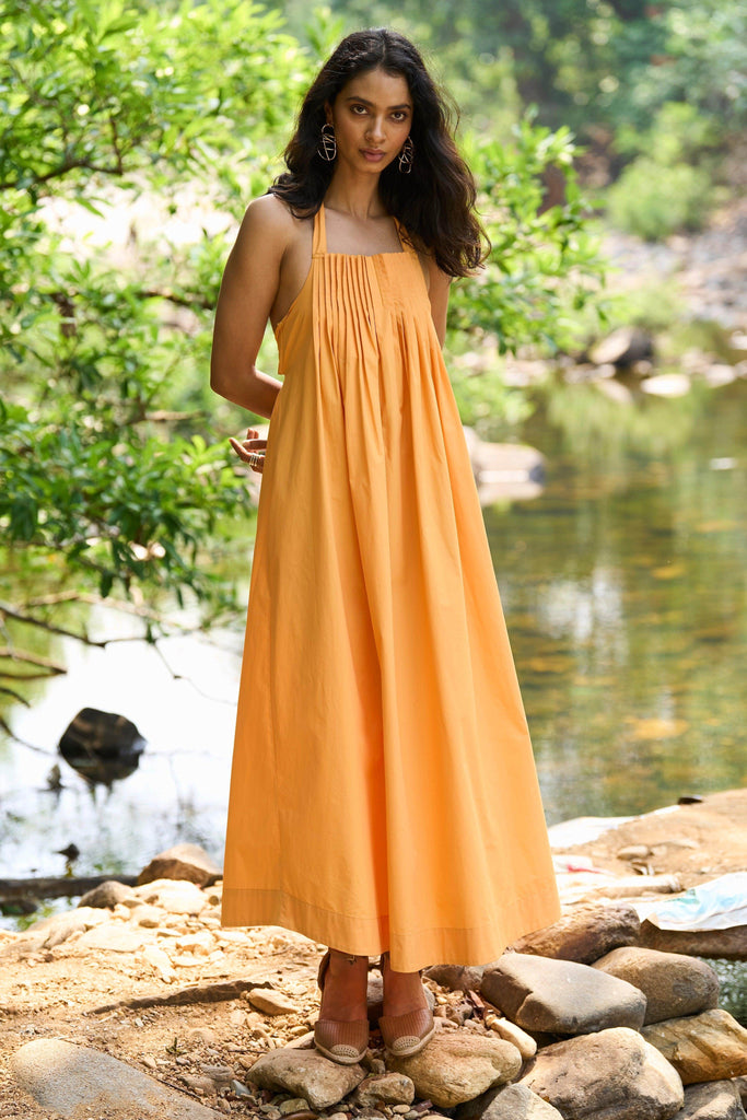 YELLOW POPLIN MIDI - dash and dot dash and dot