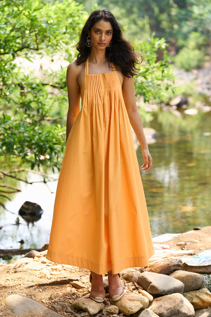 YELLOW POPLIN MIDI - dash and dot dash and dot