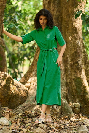 FRONT TIE SHIRT DRESS - dash and dot
