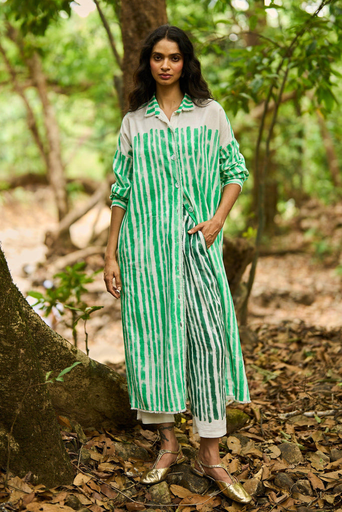 BRUSHSTROKE LONGLINE SHIRT - dash and dot dash and dot