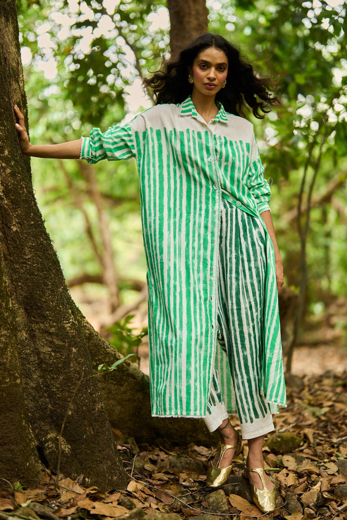 BRUSHSTROKE LONGLINE SHIRT - dash and dot dash and dot