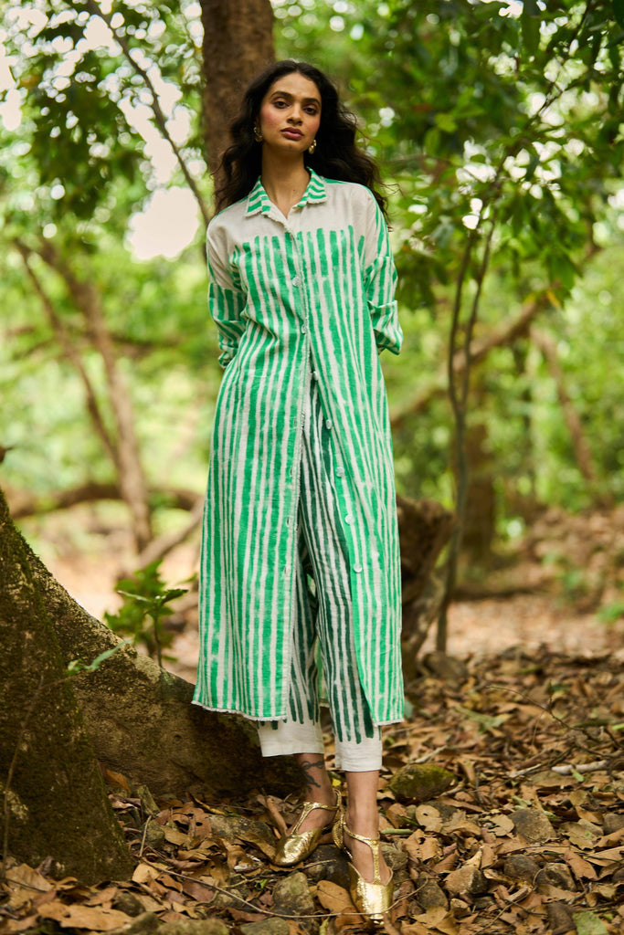 BRUSHSTROKE LONGLINE SHIRT - dash and dot dash and dot