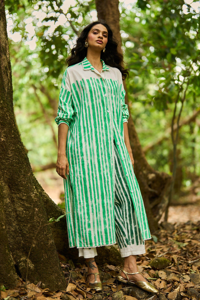 BRUSHSTROKE LONGLINE SHIRT - dash and dot dash and dot