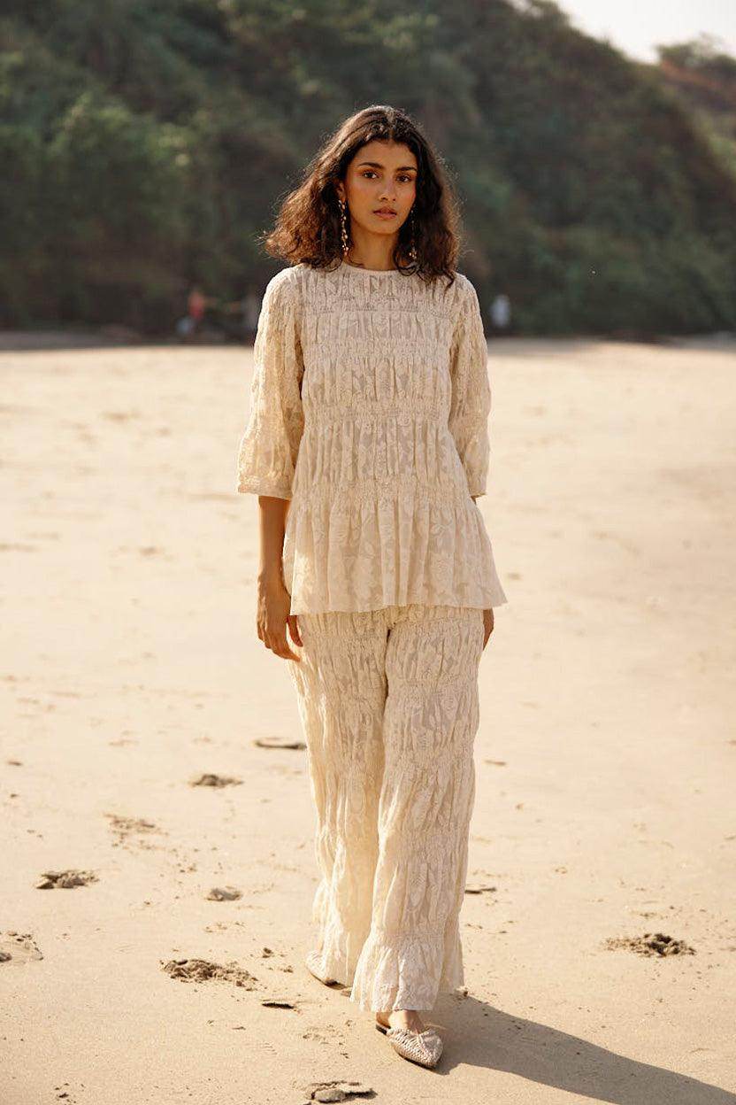 ALLOVER RUCHED LACE PANT - dash and dot