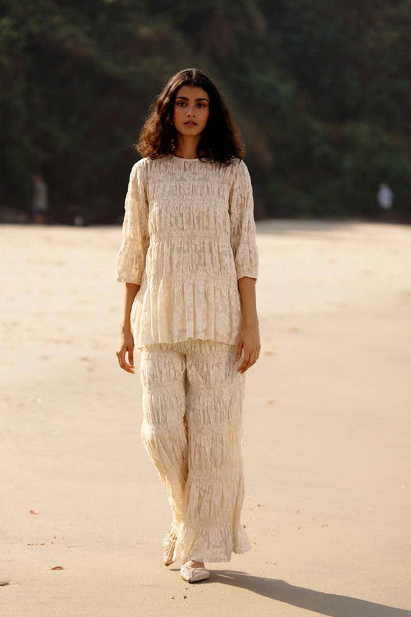 ALLOVER RUCHED LACE PANT - dash and dot