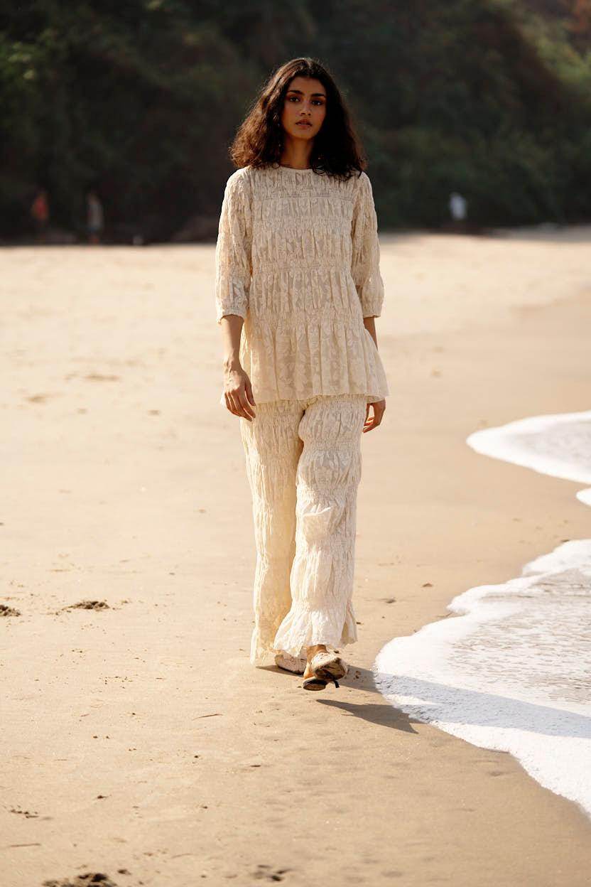 ALLOVER RUCHED LACE PANT - dash and dot