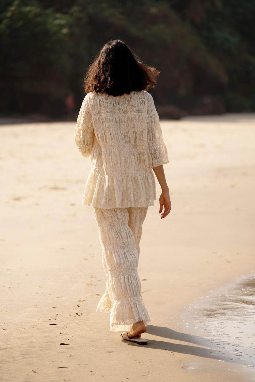 ALLOVER RUCHED LACE PANT - dash and dot