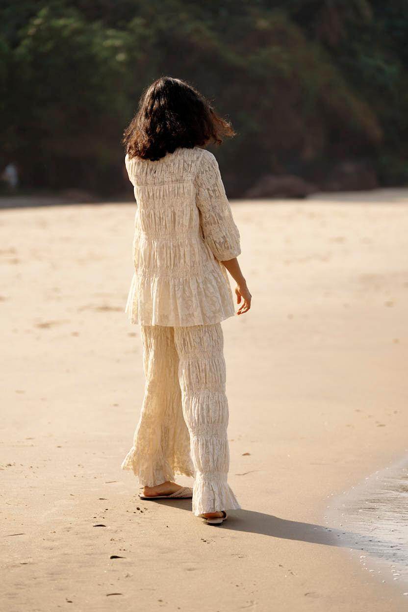 ALLOVER RUCHED LACE PANT - dash and dot