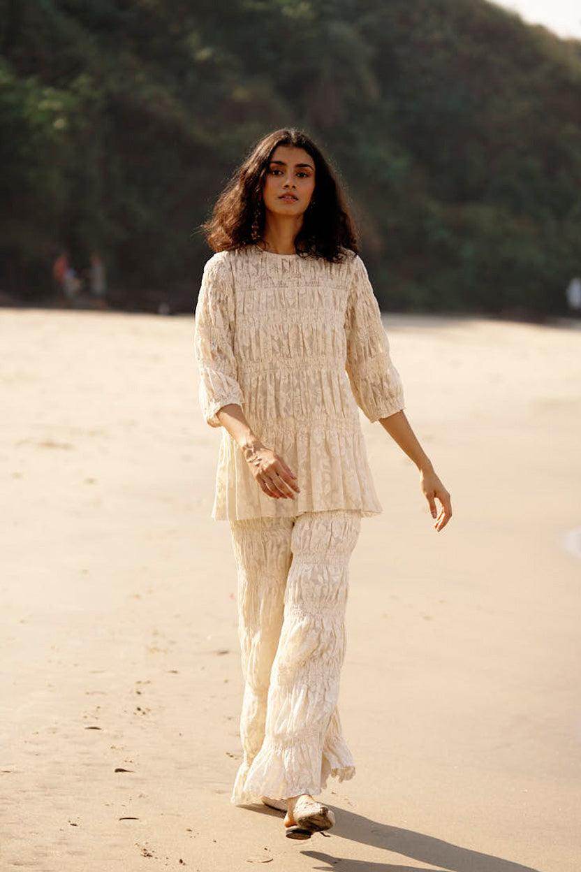 ALLOVER RUCHED LACE PANT - dash and dot