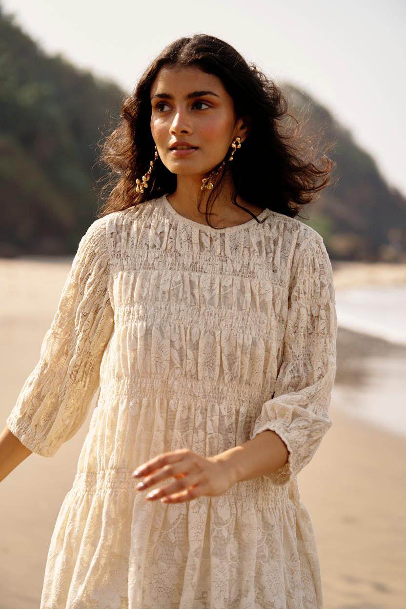 ALLOVER RUCHED LACE PANT SET - dash and dot