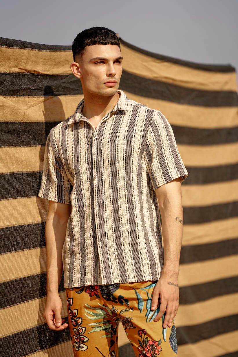 STRIPE TEXTURED SHIRT - dash and dot