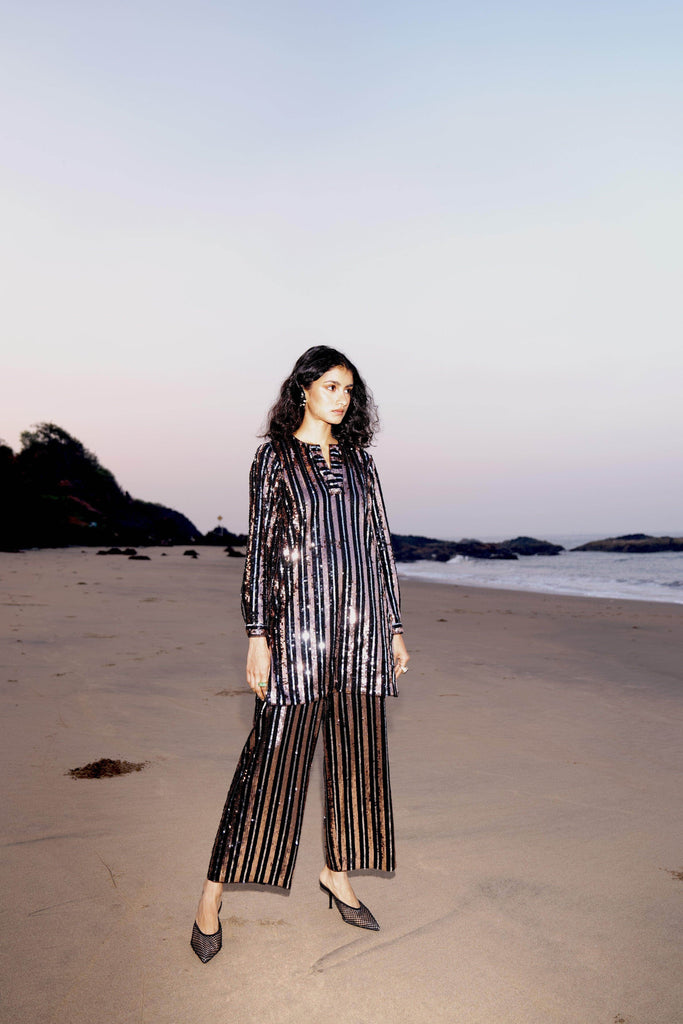 SEQUIN STRIPE LONG SET - dash and dot dash and dot