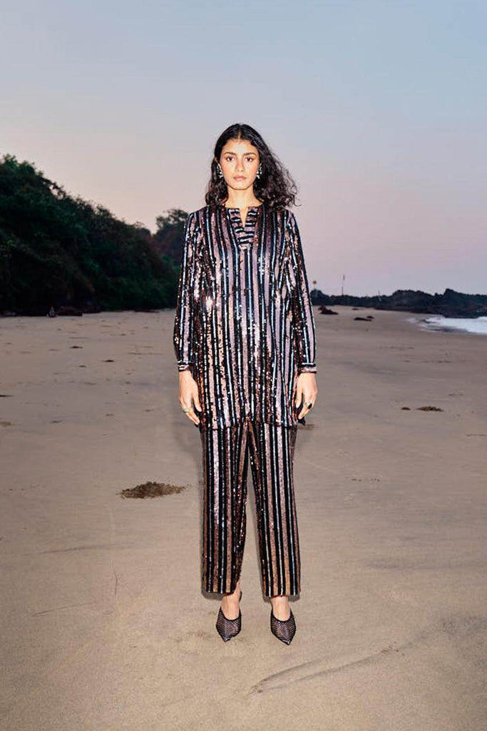 SEQUIN STRIPE LONG SET - dash and dot dash and dot