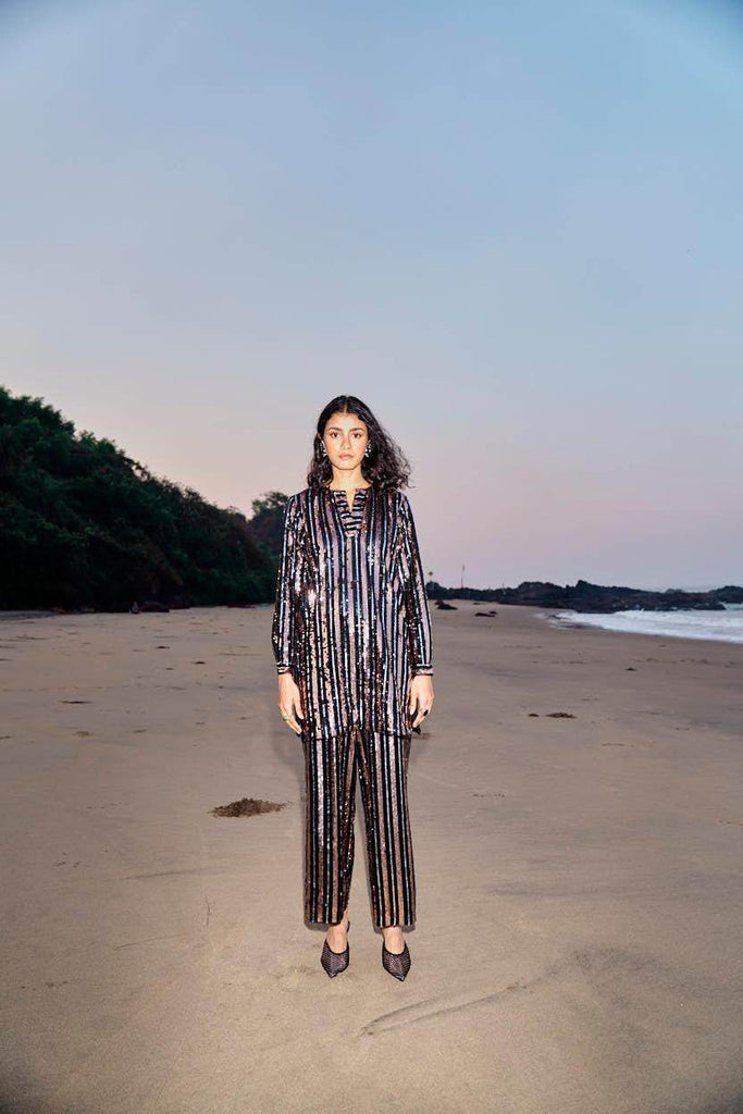 SEQUIN STRIPE LONG SET - dash and dot dash and dot