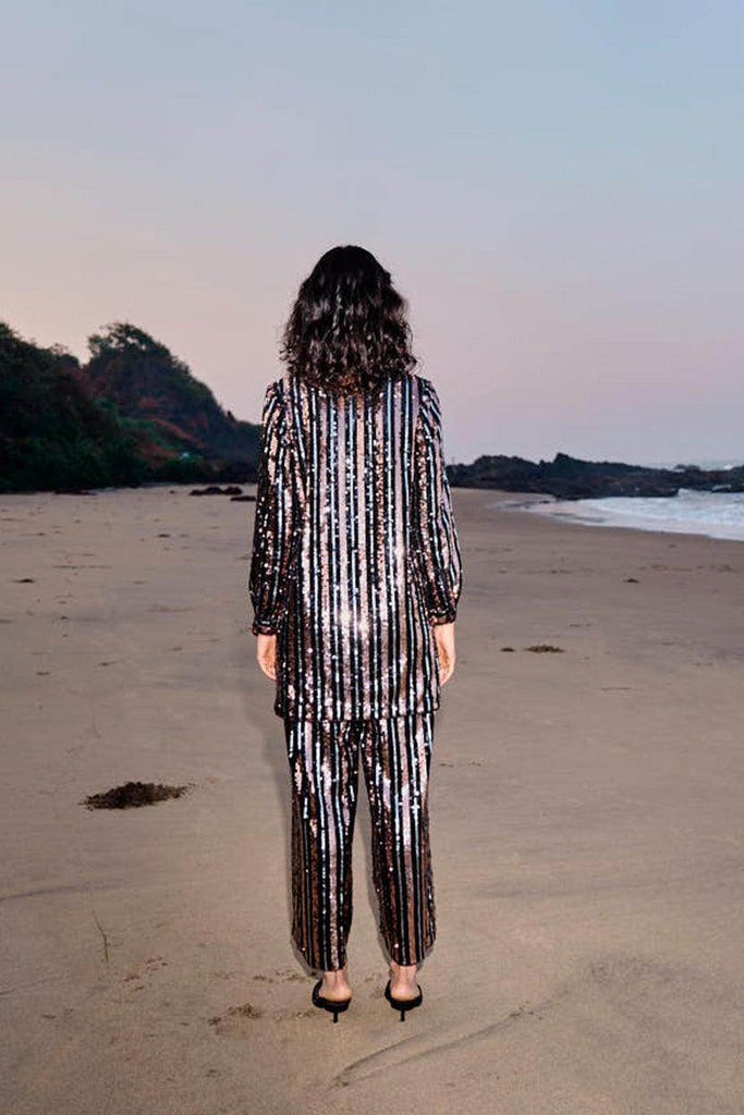 SEQUIN STRIPE PANT - dash and dot dash and dot