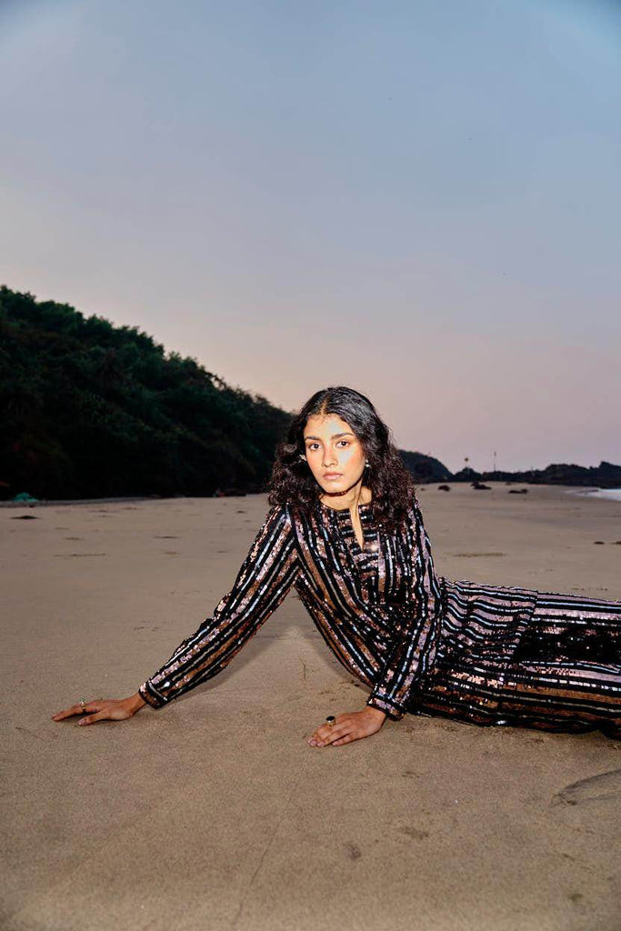 SEQUIN STRIPE PANT - dash and dot dash and dot